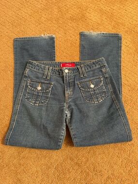 Levi’s Superlow Rise Bootcut Dark Wash Jeans No Back Pocket Women’s Size 7